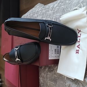 NWT Bally Drulio Black Calf Perforated Loafers Size 11